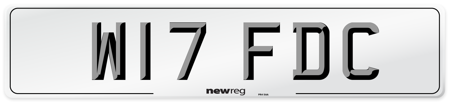 W17 FDC Number Plate from New Reg